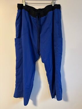 Scrubstar Scrubs Blue Black Health Worker Nurse Pants Bottoms Contrast Size XXL